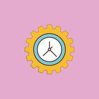 Ilustración de vector de tiempo sobre un fondo. símbolos de primera calidad. icono de color plano de línea vectorial para concepto y diseño gráfico.