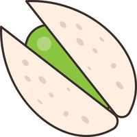 Ilustración de vector de pistacho sobre un fondo transparente. símbolos de primera calidad. icono de color plano de línea vectorial para concepto y diseño gráfico.