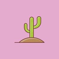 Ilustración de vector de cactus sobre un fondo. símbolos de primera calidad. icono de color plano de línea vectorial para concepto y diseño gráfico.