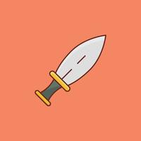 ilustración de vector de cuchillo sobre un fondo. símbolos de primera calidad. icono de color plano de línea vectorial para concepto y diseño gráfico.