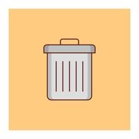 dustbin Vector illustration on a  background. Premium quality symbols. Vector Line Flat color  icon for concept and graphic design.