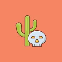 Ilustración de vector de cactus sobre un fondo. símbolos de primera calidad. icono de color plano de línea vectorial para concepto y diseño gráfico.