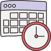 ilustración de vector de calendario sobre un fondo transparente. símbolos de primera calidad. icono de color plano de línea vectorial para concepto y diseño gráfico.