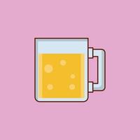 Ilustración de vector de jugo sobre un fondo. símbolos de primera calidad. icono de color plano de línea vectorial para concepto y diseño gráfico.