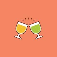 cheers Vector illustration on a background. Premium quality symbols. Vector Line Flat color  icon for concept and graphic design.