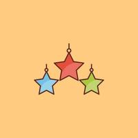 ilustración de vector de estrella sobre un fondo. símbolos de primera calidad. icono de color plano de línea vectorial para concepto y diseño gráfico.