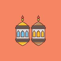 lantern Vector illustration on a  background. Premium quality symbols. Vector Line Flat color  icon for concept and graphic design.