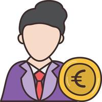 ilustración vectorial euro sobre un fondo transparente. símbolos de primera calidad. icono de color plano de línea vectorial para concepto y diseño gráfico. vector