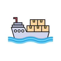 boat  Vector illustration on a background. Premium quality symbols. Vector Line Flat color  icon for concept and graphic design.