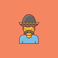 man Vector illustration on a background. Premium quality symbols. Vector Line Flat color  icon for concept and graphic design.