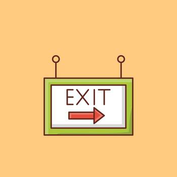 Ilustración de vector de placa de salida sobre un fondo. símbolos de primera calidad. icono de color plano de línea vectorial para concepto y diseño gráfico.