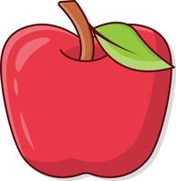 ilustración de vector de manzana sobre un fondo transparente. símbolos de primera calidad. icono de color plano de línea vectorial para concepto y diseño gráfico.