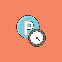 parking time Vector illustration on a background. Premium quality symbols. Vector Line Flat color  icon for concept and graphic design.