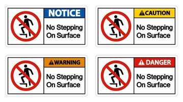 Warning No Stepping On Surface Symbol Sign vector