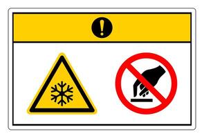 Caution Extremely Cold Surface Do Not Touch Symbol Sign On White Background vector