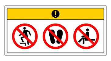 Caution Do Not Step Symbol Sign On White Background vector