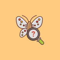 Ilustración de vector de mariposa sobre un fondo. símbolos de primera calidad. icono de color plano de línea vectorial para concepto y diseño gráfico.