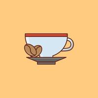 Ilustración de vector de taza de café sobre un fondo. símbolos de primera calidad. icono de color plano de línea vectorial para concepto y diseño gráfico.