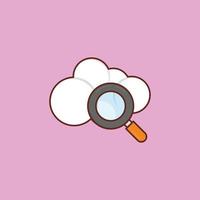 ilustración de vector de nube sobre un fondo. símbolos de primera calidad. icono de color plano de línea vectorial para concepto y diseño gráfico.