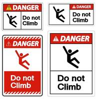 Danger Do Not Climb Symbol Sign on White Background vector