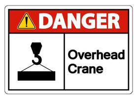 Danger Overhead Crane Symbol Sign On White Background vector