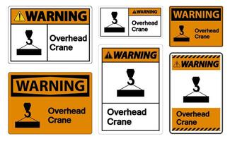 Warning Overhead Crane Symbol Sign On White Background vector