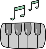 Ilustración de vector de piano sobre un fondo transparente. símbolos de primera calidad. icono de color plano de línea vectorial para concepto y diseño gráfico.