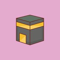 ilustración de vector de kaaba sobre un fondo. símbolos de primera calidad. icono de color plano de línea vectorial para concepto y diseño gráfico.