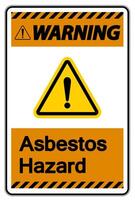 Warning Asbestos Hazard Symbol Sign On White Background vector