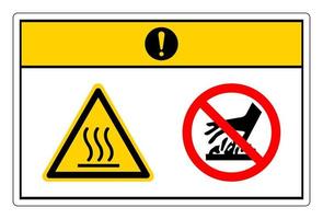 Precaución signo de símbolo de superficie caliente sobre fondo blanco. vector