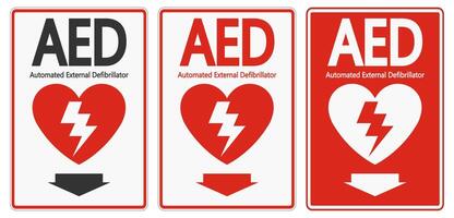 Symbol AED Sign label on white background vector