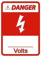 Danger Volts Symbol Sign On White Background vector