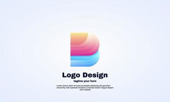 vector letter b logo template 3d gradient color