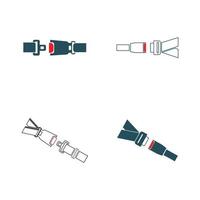 seat belt, badge, vector icon illustration design template