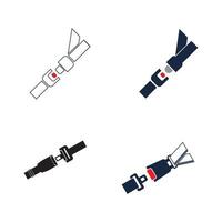 seat belt, badge, vector icon illustration design template