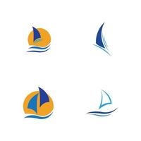 sailing logo vector icon concept illustration design template