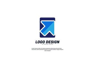 awesome idea company business rectangle arrow logo vector design abstract emblem designs concept logos template