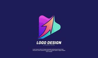 abstract creative modern idea triangle and arrow branding for company or corporate gradient color design template vector