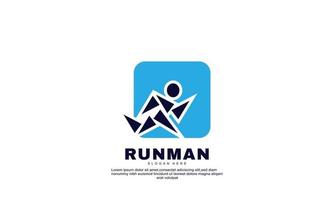 vector de stock idea abstracta logotipo simple para correr hombre entrega deporte