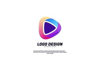 stock vector abstract creative economy business company productivity triangle logo gradient color design template