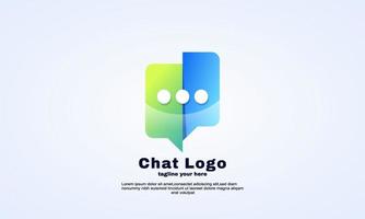 business company chat logo vector template abstract material