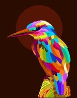 pájaro de ilustración con estilo pop art vector
