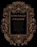 Vintage frames in baroque antique style. engraving retro frames ornament. vector