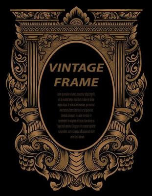 Vintage frames in baroque antique style. engraving retro frames ornament.