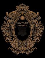 Vintage frames in baroque antique style. engraving retro frames ornament. vector