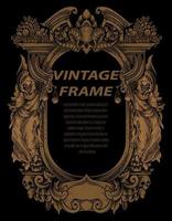 Vintage frames in baroque antique style. engraving retro frames ornament. vector