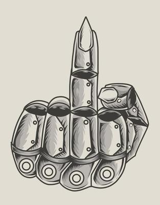 illustration fuck fingers robotic style