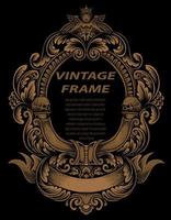 Vintage frames in baroque antique style. engraving retro frames ornament. vector