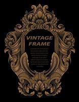 Vintage frames in baroque antique style. engraving retro frames ornament. vector