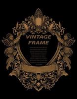 Vintage frames in baroque antique style. engraving retro frames ornament. vector